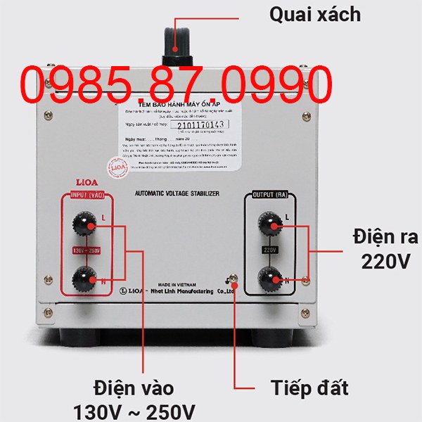 Cách lắp ổn áp LiOA 2KVA