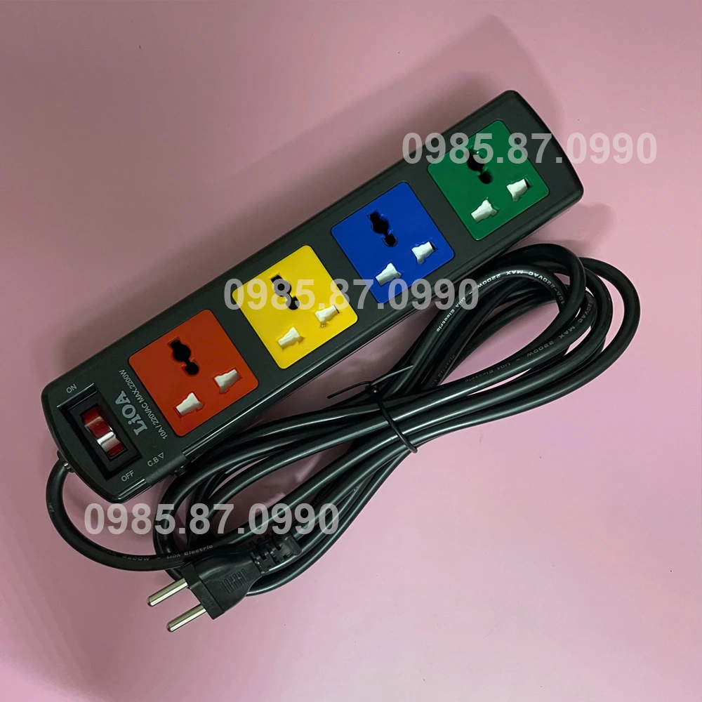 Ổ Cắm LiOA 4 Lỗ 5m 4D52N 4 Ổ 3 Chấu Giá Rẻ Chính Hãng 1 ổ cắm lioa 4 lỗ 4d52n