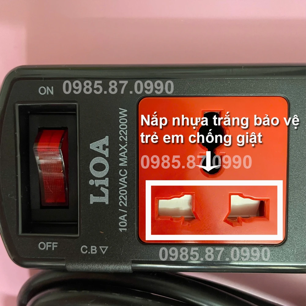 Ổ Cắm LiOA 4 Lỗ 5m 4D52N 4 Ổ 3 Chấu Giá Rẻ Chính Hãng 2 ổ cắm lioa 4d52n